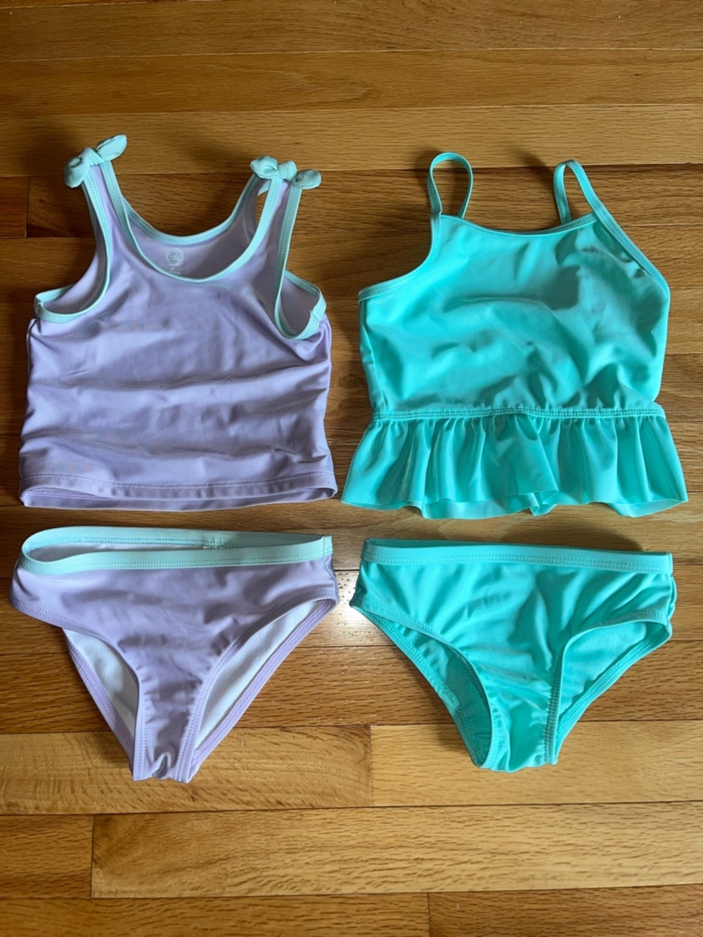wonder nation Girls Two-Piece Swim Set in Lavender and Aqua